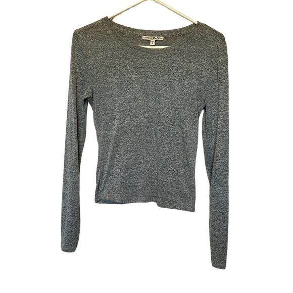 Express Tops - Express One Eleven “Essential” Heathered Gray Long Sleeve Basic Tee